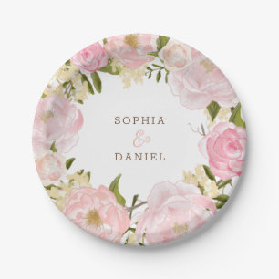 Rosa Brautparty Hochzeitspapier-Teller Pappteller