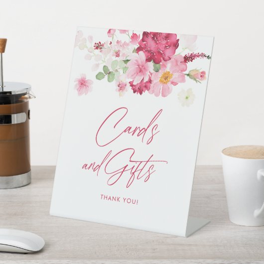 Rosa Brautparty Karten und Geschenke Sockelschild (In SItu)