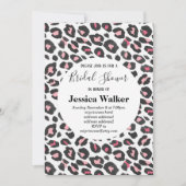 Rosa Brautparty, Leopard, Gepard Einladung (Vorderseite)