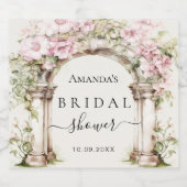 Rosa Brautparty Marmorbogen Schaumweinetikett (Einzelnes Label)