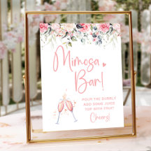 Rosa Brautparty Mimosa Bar Sign