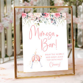 Rosa Brautparty Mimosa Bar Sign Poster