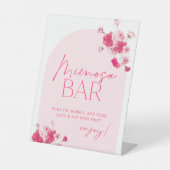 Rosa Brautparty Mimosa Bar Sign Sockelschild (Vorderseite)