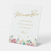 Rosa Brautparty Mimosa Bar Sockelschild (Vorderseite)