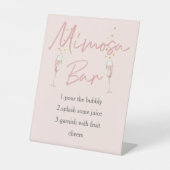 Rosa Brautparty mimosa Bar Sockelschild (Vorderseite)