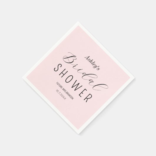 Rosa Brautparty Minimalistisch Serviette (Ecke)