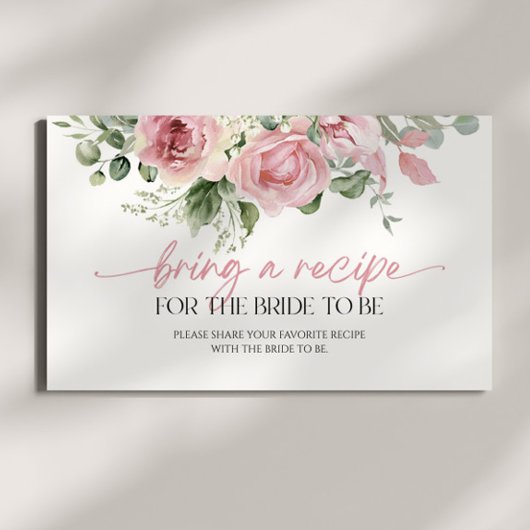 Rosa Brautparty mit Blumenmotiven Begleitkarte