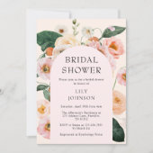 Rosa Brautparty mit Blumenmuster Einladung (Vorderseite)