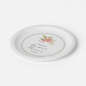 Rosa Brautparty mit floralen und sage Grün Pappteller (Schrägansicht)