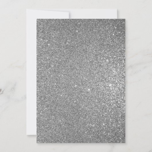 Rosa Brautparty mit floralen und silberfarbenen Ho Einladung (Rückseite)