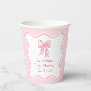 Rosa Brautparty Pappbecher