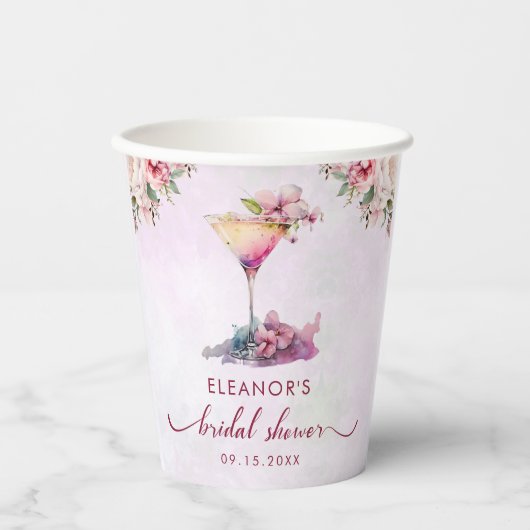 Rosa Brautparty Pappbecher (Vorderseite)
