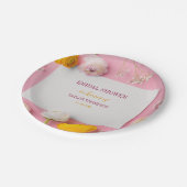 Rosa Brautparty Pappteller (Schrägansicht)