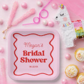 Rosa Brautparty Pappteller (Party)