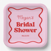 Rosa Brautparty Pappteller (Vorderseite)