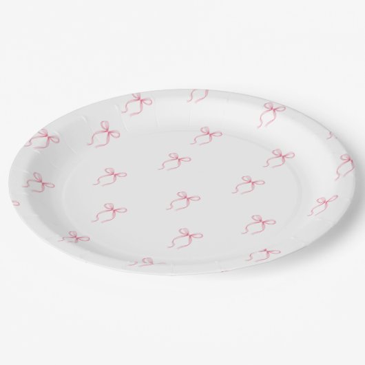 Rosa Brautparty Pappteller (Schrägansicht)