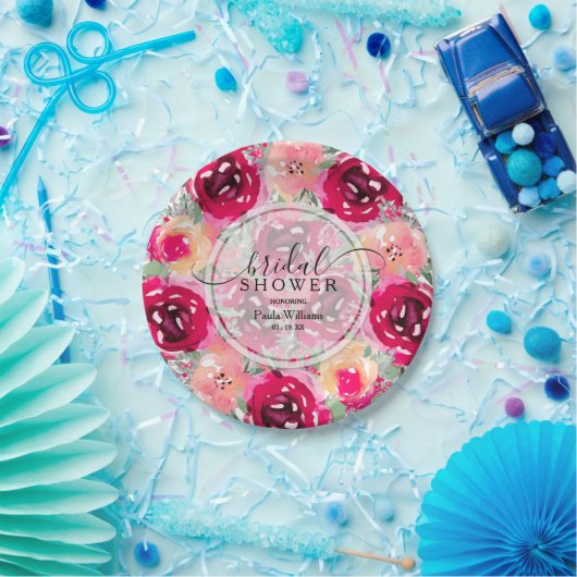 Rosa Brautparty Pappteller (Party)