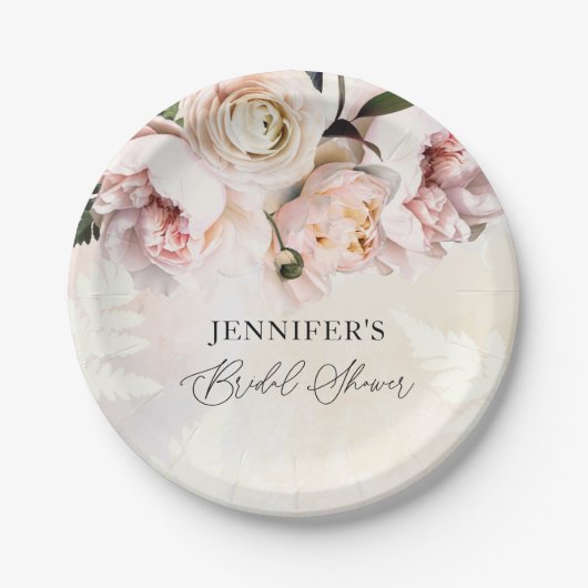 Rosa Brautparty Pappteller (Vorderseite)