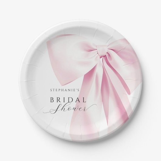 Rosa Brautparty Pappteller (Vorderseite)