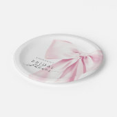 Rosa Brautparty Pappteller (Schrägansicht)