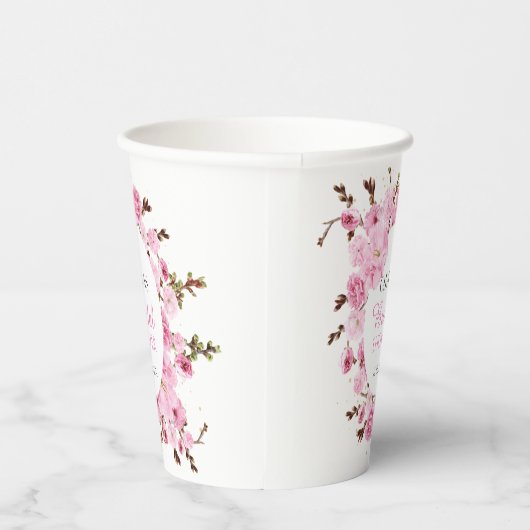 Rosa Brautparty Petals und Prosecco Pappbecher (Rechts)