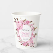 Rosa Brautparty Petals und Prosecco Pappbecher (Vorderseite)