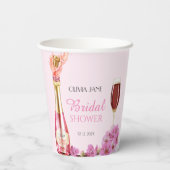 Rosa Brautparty Petals und Prosecco Pappbecher (Rückseite)