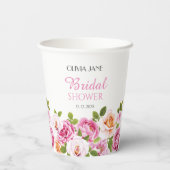 Rosa Brautparty Petals und Prosecco Pappbecher (Rückseite)