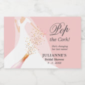 Rosa Brautparty Pop Cork Mini Schaumweinetikett (Einzelnes Label)