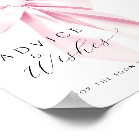 Rosa Brautparty-Ratschläge und Tabellenzeichen wün Poster (Ecke)