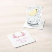 Rosa Brautparty Rechteckiger Pappuntersetzer (Vor Ort)