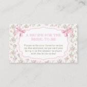 Rosa Brautparty Rezept für die Braut Begleitkarte (Vorderseite)