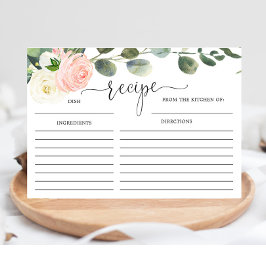 Rosa Brautparty-Rezept-Karte aus Grüngold Begleitkarte