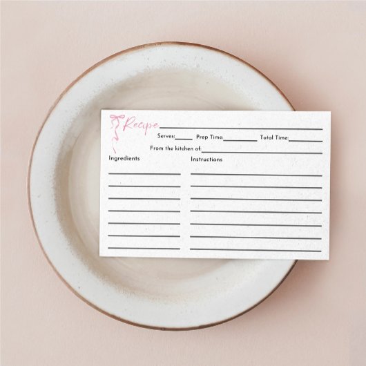 Rosa Brautparty Rezeptkarte Begleitkarte