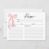 Rosa Brautparty Rezeptkarte Einladung (Vorderseite)