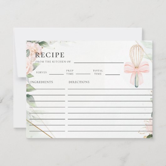 Rosa Brautparty Rezeptkarte Mitteilungskarte (Vorderseite)