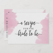 Rosa Brautparty Rezeptkarte Postkarte (Vorne/Hinten)