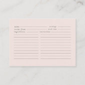 Rosa Brautparty Rezeptorkarte Begleitkarte (Rückseite)