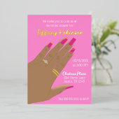 Rosa Brautparty Ring African American Real Folieneinladung (Stehend vorne)