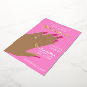 Rosa Brautparty Ring African American Real Folieneinladung (Gedreht)