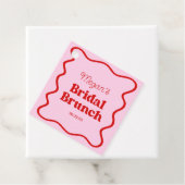 Rosa Brautparty Rosa Wavy Border Brunch Geschenkanhänger (Beispiel)