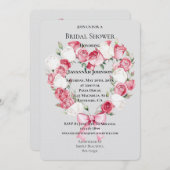 Rosa Brautparty Rose Bläsernherz Einladung (Vorne/Hinten)