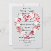 Rosa Brautparty Rose Bläsernherz Einladung (Vorderseite)
