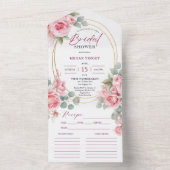 Rosa Brautparty Rose Gold Rezept All In One Einladung (Innen Boden)