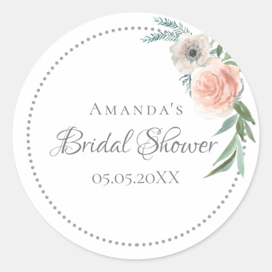 Rosa Brautparty Runder Aufkleber (Vorderseite)