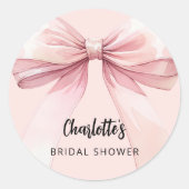 Rosa Brautparty Runder Aufkleber (Vorderseite)