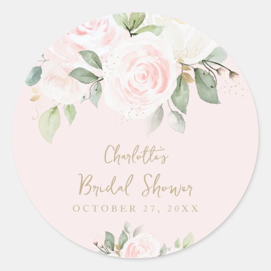 Rosa Brautparty Runder Aufkleber (Vorderseite)