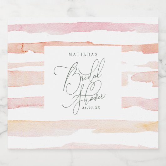 Rosa Brautparty Schaumweinetikett (Einzelnes Label)