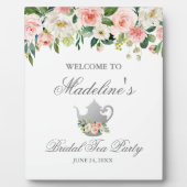 Rosa Brautparty Silber  Tee Party Willkommen Fotoplatte (Vorderseite)