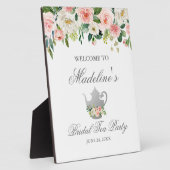 Rosa Brautparty Silber  Tee Party Willkommen Fotoplatte (Seite)